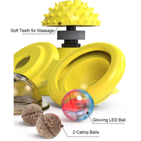 Jouets interactifs pour chats en forme de moulin à vent avec boule lumineuse LED, ventouse et herbe à chat, jouet à mâcher et d'exercice pour chats d'intérieur