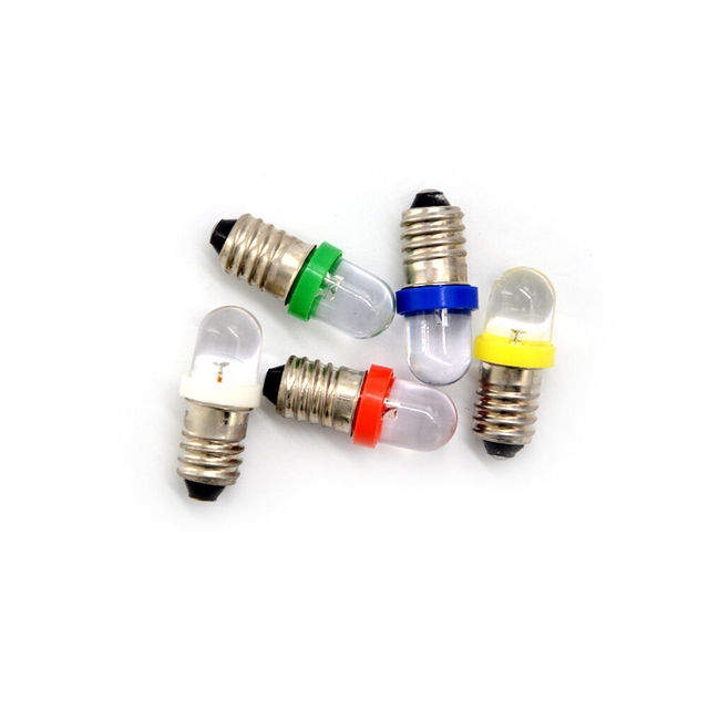T10 Led pilot Light Dc3V/3.8V/4.5V/6V/12V/24V Flashlight Indicator Bulb E10 Screw Base signal Warning Bulb