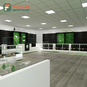 ตู้โชว์ร้านขายบุหรี่แบบมุม ตู้โชว์ไม้กระจกพร้อมไฟ LED ตู้โชว์ยาสูบ - Product Image 2