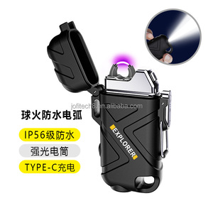 Nuevo Encendedor de Cigarrillos de Doble Arco Recargable por USB con Brújula y Linterna, Encendedor de Plasma Impermeable y Resistente al Viento, Encendedor Electrónico - Product Image 2