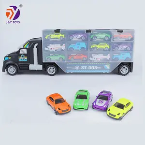 tragbare spielzeug auto Suppliers-Meist verkaufte billige Rutsche Transport Auto transporter Modell Druckguss LKW Auto Spielzeug tragbare Container LKW Spielzeug
