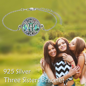 Bijoux à la mode 925 Sterling Silver Abalone Shell <span class=keywords><strong>Arbre</strong></span> <span class=keywords><strong>de</strong></span> <span class=keywords><strong>Vie</strong></span> Cercle Lien Chaîne <span class=keywords><strong>Bracelet</strong></span> pour les Femmes - Product Image 6
