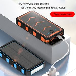 Batterie externe solaire étanche 20000 mAh pour camping, chargeur de téléphone solaire, batterie de secours externe avec double port USB pour téléphone portable - Product Image 5