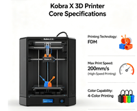 Imprimante 3D FDM Anycubic Kobra X à 4 couleurs natives, haute vitesse, de bureau, nouvelle, USB, grande taille 260 mm, nivellement automatique, pour modèles DIY faits main pour enfants