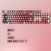 XDA Profile PBT Dye Sublimation Keycap Set Red Black Anime Style Custom Keycaps for Mechanical Keyboard