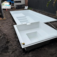 Piscine modulaire en fibre de verre pour jardin, grande taille, design résidentiel, pour l'exercice et la détente en extérieur