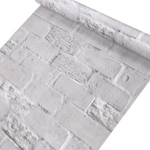 Papel tapiz de plástico 3d, pegatina de pared de roca falsa, papel tapiz de ladrillos blancos autoadhesivos de 45cm X 10 M - Product Image 2