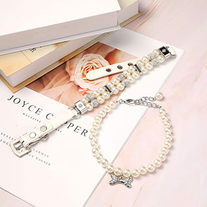DoePet <span class=keywords><strong>Dog</strong></span> Cat Haustier halsband Großhandel Schmuck Pearl Pet Hunde halsband Cute Bow <span class=keywords><strong>Dog</strong></span> Katzen halsband für Teddy Pudel Bulldog Yorkshire - Product Image 3