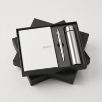 Ensemble cadeau d'entreprise personnalisé avec logo, thermos, tasses à café, portefeuille, porte-clés, stylo, coffret cadeau d'entreprise 6 pièces, bouteille en acier isolée