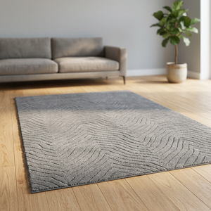 Alfombrillas de Baño y Ducha de Lujo Carla, Tejidas en Jacquard con Hilo de Algodón Gris Oscuro, Absorbentes de Agua, para Uso Doméstico y Hotelero, Hechas en Turquía - Product Image 3