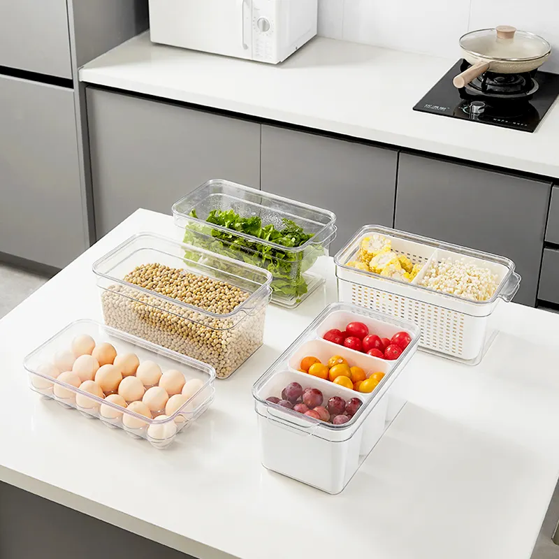 Buy Wholesale China Kitchen Refrigerator Thickened Clear Frozen Food  Storage Container With Airtight Lid & Refrigerator Storage Box at USD 5