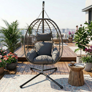 Outdoor All Weather Cheap <strong>UK</strong> Camping <strong>Garden</strong> Furniture Rattan Outdoor Patio Balcony <strong>Egg</strong> Shape Hanging Swing <strong>Chair</strong> - Product Image 5