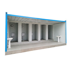 Conteneur de toilettes portables 5 postes Installation facile Design industriel Pour les chantiers de construction - Product Image 1