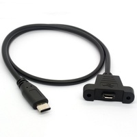 Cable adaptador de extensión Micro USB de 5 pines macho a hembra de 50 cm, de cobre puro, para montaje en panel.