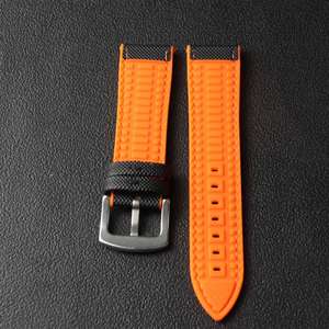 Cinturino <span class=keywords><strong>per</strong></span> Orologio in Gomma di Alta Qualità con Fibbia in Acciaio Inossidabile, Ibrido in Nylon e Silicone, Impermeabile - Product Image 5