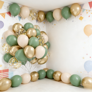 624219 Bouquet di Palloncini Verde Salvia e Oro con Coriandoli, <span class=keywords><strong>Elegante</strong></span> Decorazione per Compleanni, Matrimoni e Baby Shower - Product Image 4