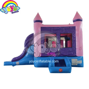 Structure gonflable combinée mini arc-en-ciel de 19 pieds avec toboggan, coutures renforcées, filet de sécurité, capacité de charge de 800 lb - Product Image 2