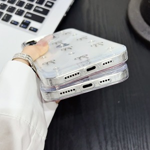 Ốp điện thoại iPhone 14 15 12 11 Pro Max kiểu dáng thời trang, chất liệu Epoxy hình con bướm bạc, chống rơi - Product Image 4