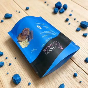 Custom Printed Blue Stand Up Bags High Barrier Foil Food Bag For Dark Chocolate Snack Cacao Functional Food Packaging - Product Image 6