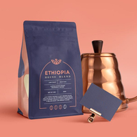Vente en gros de sac à fond plat en aluminium zip-lock pour le thé alimentaire pochette à fond carré en grains de café avec valve