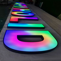 Letrero Luminoso LED Personalizado para Exteriores con Letras de Canal RGB, Letras 3D que Cambian de Color, Letrero Publicitario para Pared