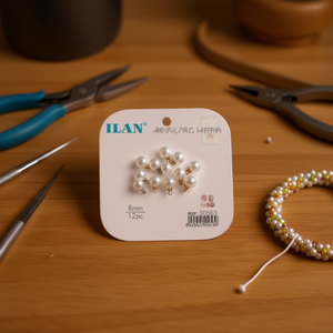 Perle ILAN da 8mm, 12 pezzi per la creazione di gioielli - Product Image 2