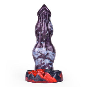 Dildo de silicona líquida suave con <span class=keywords><strong>doble</strong></span> nudo canino, 100% impermeable, ecológico, de <span class=keywords><strong>doble</strong></span> <span class=keywords><strong>uso</strong></span>, con punto elevado, tapón anal, unisex, vaginal - Product Image 1