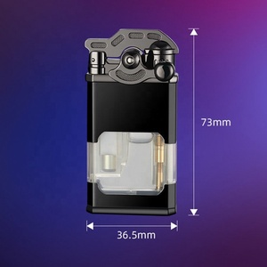 Briquets créatifs, réservoir de gaz transparent, briquet torche à flamme bleue coupe-vent personnel - Product Image 6