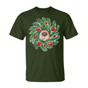 Camiseta con diseño de corona navideña con nariz de perro, regalo navideño para amantes de los perros Golden Retriever - Product Image 3