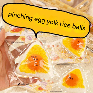 柔らかい感覚のスクイーズ玩具、卵黄ライスロール型、子供の集中力と不安解消のための抗ストレス玩具、フィジェットトイ - Product Image 2