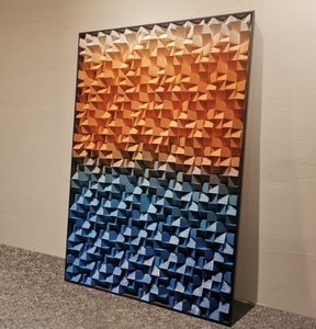 Appendere la pittura a mano decorazione moderna arte della parete 3D pino in legno massello antico piastrelle di legno sala modello luce dipinti di lusso - Product Image 4