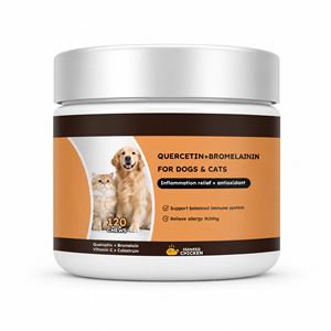 Suplemento para Mascotas PetViva, Masticables de Quercetina y Bromelina para Perros y Gatos, Alivio de Alergias y Picazón, 120 Masticables, Inmunidad, Venta al <span class=keywords><strong>Por</strong></span> Mayor, Fábrica OEM - Product Image 1