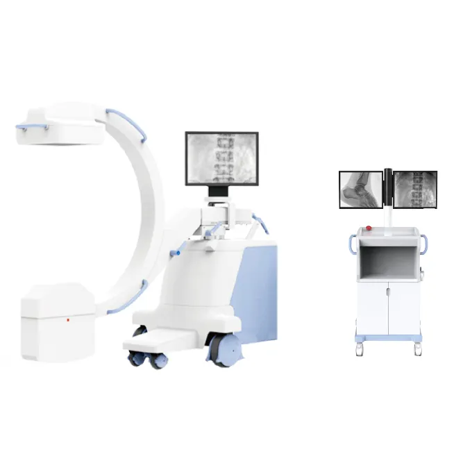 Machine à rayons X médicale mobile de radiographie équipement de radiographie médicale numérique HF système de fluoroscopie chirurgicale mobile 5kW numérique C-arm