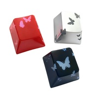 Porte-clés testeur de commutateur de clavier mécanique translucide Butterfly 9 Grid Keycap