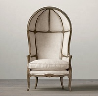 2024 chaise rembourrée Antique en bois massif Patchwork couleur mode loisirs chaise longue/chaise cage à oiseaux en fibre de verre