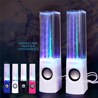 Système audio de danse aquatique carré avec câble USB, fontaine musicale avec lumières LED colorées et haut-parleur
