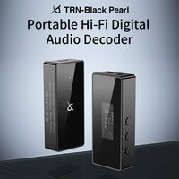 Decodificador de Audio Digital HiFi Portátil TRN Black Pearl con Amplificador para Auriculares DAC, Salida Doble de 3.5+4.4mm, PCM 384kHz 32Bit DSD256