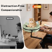 Perchoir de lit de bureau réglable pour chat Hanmmock à faible encombrement intérieur pour bureau