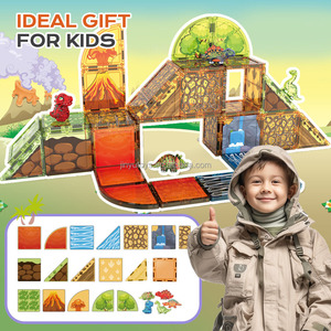 Juego de 79 Piezas de Bloques Magnéticos de Construcción de Dinosaurios, Mundo de Dinosaurios de Lava, Juguetes de Construcción de Animales para Niños Pequeños - Product Image 2