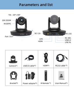Streaming en direct LAN USB3.0 Port PTZ <span class=keywords><strong>Cam</strong></span>éra <span class=keywords><strong>Web</strong></span> <span class=keywords><strong>Cam</strong></span> Zoom 20X HDMI POE UHD 4K PTZ Webcam pour la diffusion en direct Église et éducation - Product Image 6