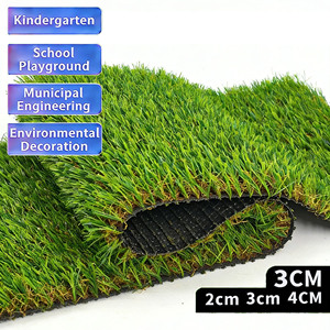 Prato artificiale autunnale composto da erba verde diritta ed erba gialla riccia, con erba verde diritta di 3 cm. - Product Image 2