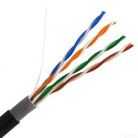 Kabel LAN Outdoor Cat5e UTP 4 Pasang 8 Inti Tembaga Padat 250MHz 1000Mbps 305m 1000ft Roll Kabel CCTV IP untuk Kamera