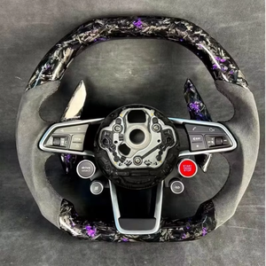 <span class=keywords><strong>Volante</strong></span> de botón de inicio LED de carbono forjado personalizado para Audi R8 TT Q6 Q7 A3 A7 <span class=keywords><strong>A4</strong></span> A5 B8 B9 S4 A6 C7RS Q5 versión deportiva de 4 botones - Product Image 5