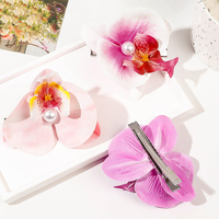 Pinces à cheveux coréennes Sweet Hairgrips Big Pearl Claw Clips Ombre High Quality Metal Girl Hair Accessory Cute New Design Bionic Flower Hairgrips