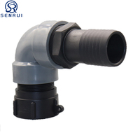 Adaptateur coudé en T pour tuyau de réservoir IBC S60x6 avec colliers de serrage en PP pour l'irrigation des jardins
