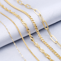 Collar de Oro Real Au585 de Alta Calidad, Cadena de Oro Puro de 14K, Joyería al por Mayor, Collar de Cadena Tipo Clip