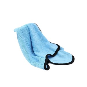 Chiffon de nettoyage multifonctionnel en microfibre doux à séchage rapide absorbant simple bord rayé épaissi uni pour l'entretien de la voiture - Product Image 5