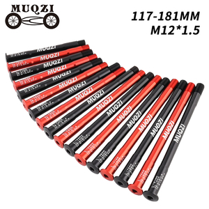 MUQZI <span class=keywords><strong>Axe</strong></span> traversant <span class=keywords><strong>de</strong></span> vélo en aluminium CNC M12xP1.5 - 12x117mm à 181mm pour moyeu <span class=keywords><strong>de</strong></span> <span class=keywords><strong>roue</strong></span> avant et arrière <span class=keywords><strong>de</strong></span> <span class=keywords><strong>VTT</strong></span> et vélo <span class=keywords><strong>de</strong></span> route - Product Image 1