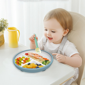 <span class=keywords><strong>Platos</strong></span> de Porcelana Blancos para Niños de Diseño Moderno con Mangas de Silicona, <span class=keywords><strong>Platos</strong></span> Divididos Antideslizantes para Bebés con <span class=keywords><strong>Ventosa</strong></span> para Niños Pequeños - Product Image 5