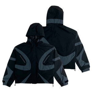 เสื้อแจ็คเก็ตวินด์เบรกเกอร์พิมพ์ลายโพลีเอสเตอร์คุณภาพสูง 100% แบบสั่งทำพิเศษ ทรงฮิปฮอป ไซส์พลัสสำหรับทุกเพศ ตกแต่งด้วยผ้าปะติดปะต่อ มีเชือกผูกเอว สวมใส่สบาย - Product Image 1